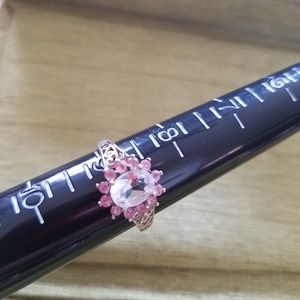 Pink turmoline and sterling silver ring size 9